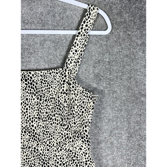 American Eagle Animal Print Linen‎ Cotton Mini Dress Womens Sz Small Square Neck - Picture 5 of 16